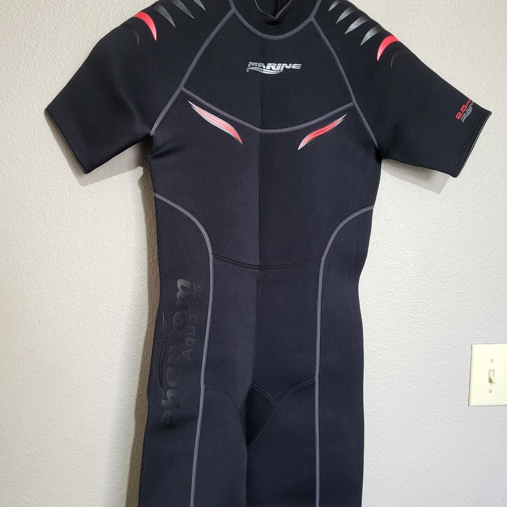 Phantom Aquatics Dive Suit EUC Shorty Full Zip Black Wet suit Size L Nylon